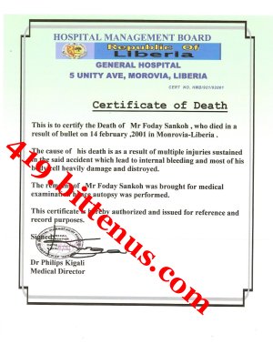 Deat certificate of my late father